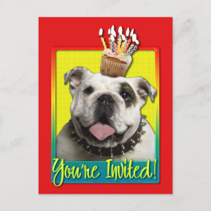 Invitation Cupcake - Bulldog - Light Postcard