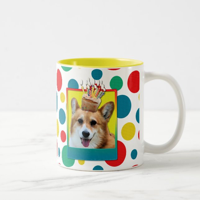 Invitation Cupcake - Corgi - Owen Two-Tone Coffee Mug (Right)
