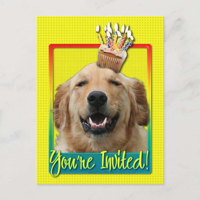Invitation Cupcake - Golden Retriever - Mickey (Front)