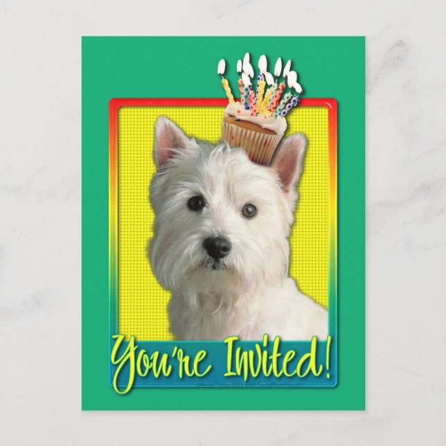 Invitation Cupcake - West Highland Terrier Postcard (Front)