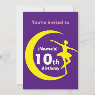 Invitation Custom Ballerina 10th Birthday-add name