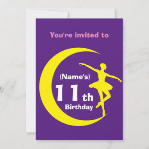 Invitation Custom Ballerina 11th Birthday-add name