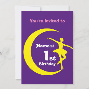 Invitation Custom Ballerina 1st Birthday-add name