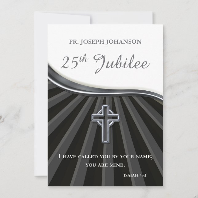 Invitation Custom Name Priest Silver Jubilee (Front)