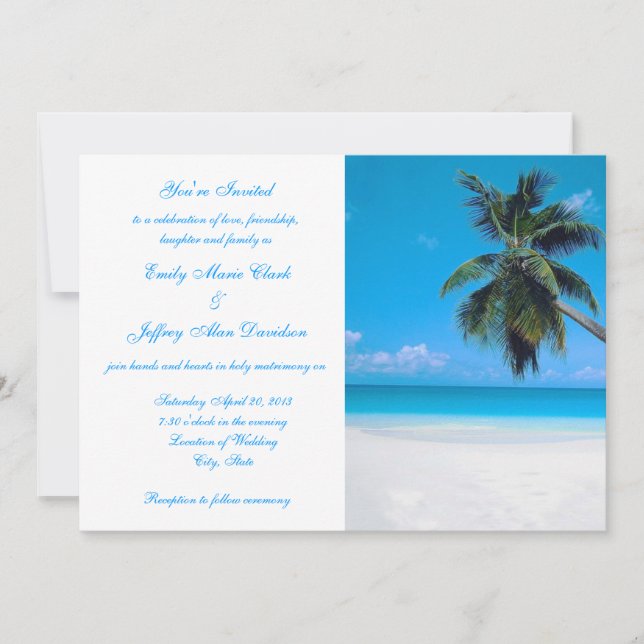 Invitation Destination Beach Wedding Customised (Front)