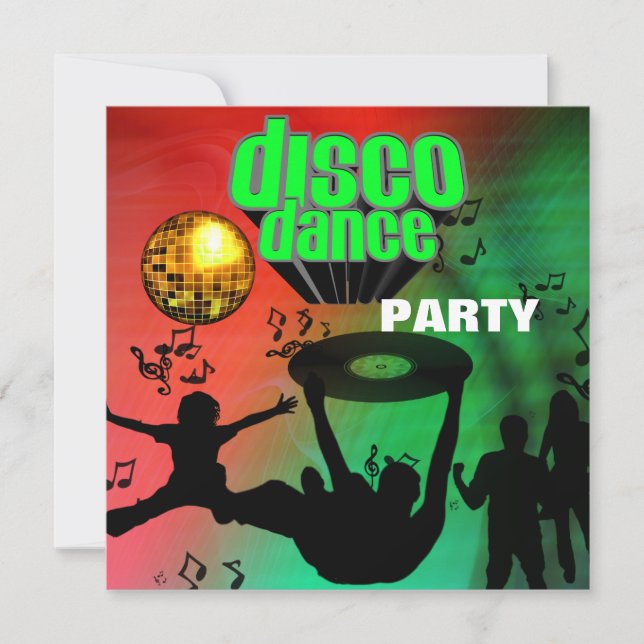 Invitation Disco Dance Party Retro (Front)
