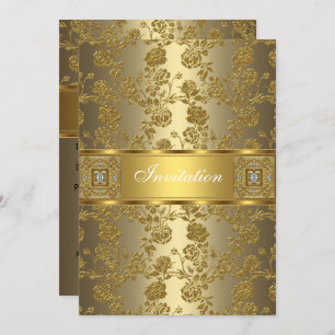 Invitation Elegant Classy Gold Bronze Floral