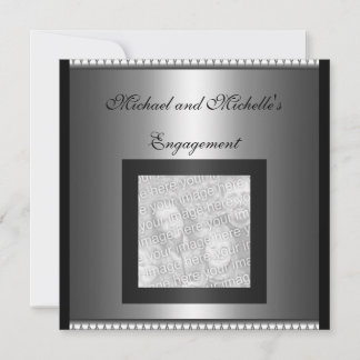 Invitation Engagement Glamour Photo Frame Silver