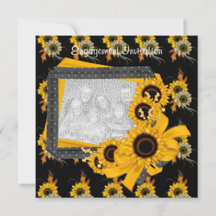 Invitation Engagement Photo Sunflower Frame