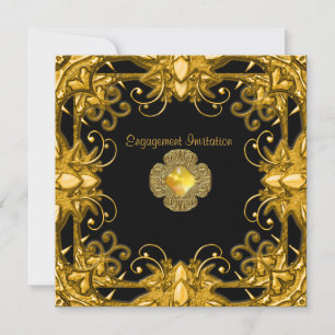 Invitation Engagement Zizzago Black Gold Antique 2