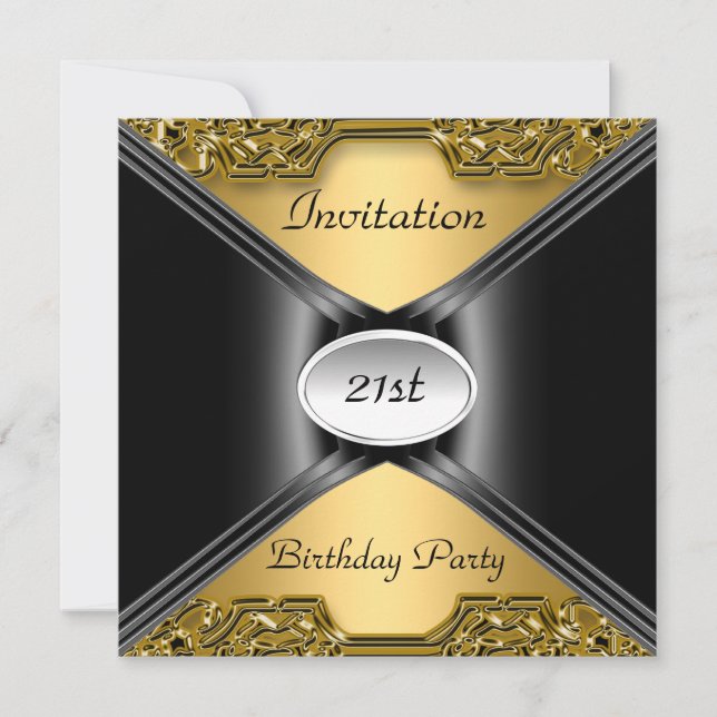 Invitation Envelope Any Birthday Gold colour (Front)