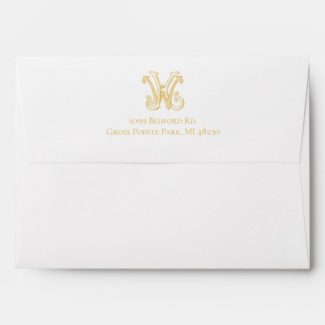 Invitation Envelope KW Monogram or WK Monogram (Back (Top Flap))