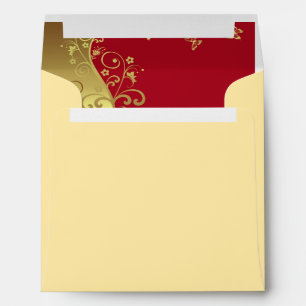 Invitation Envelope--Red & Gold Swirls Envelopes