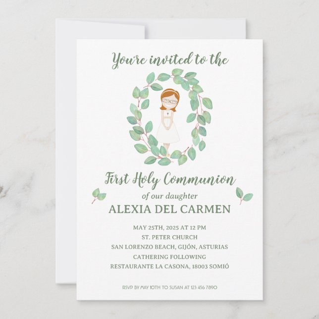 Invitation First Alexia Model Communion (Front)