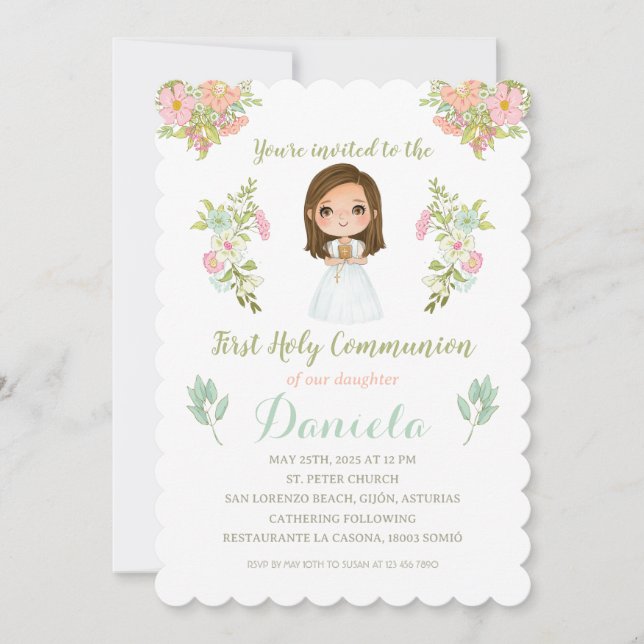 Invitation First DANIELA Communion (Front)