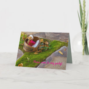 Invitation Folded child birthday teddy bear