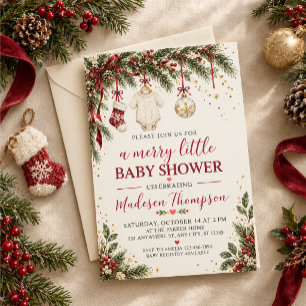 Invitation for a Christmas baby shower