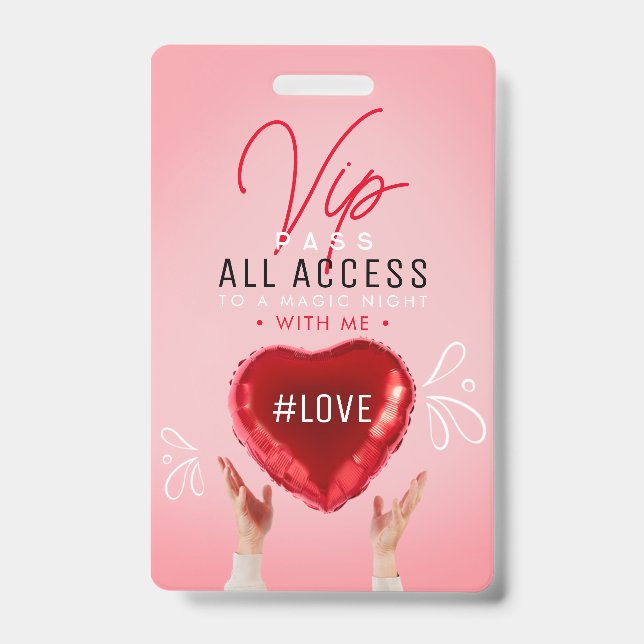 Invitation for a romantic event  ID badge (Front)