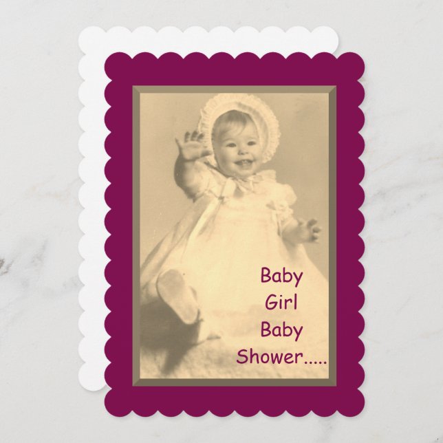 Invitation For Baby Girl Shower (Front/Back)
