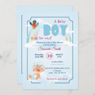 invitation for baby shower, it is a boy