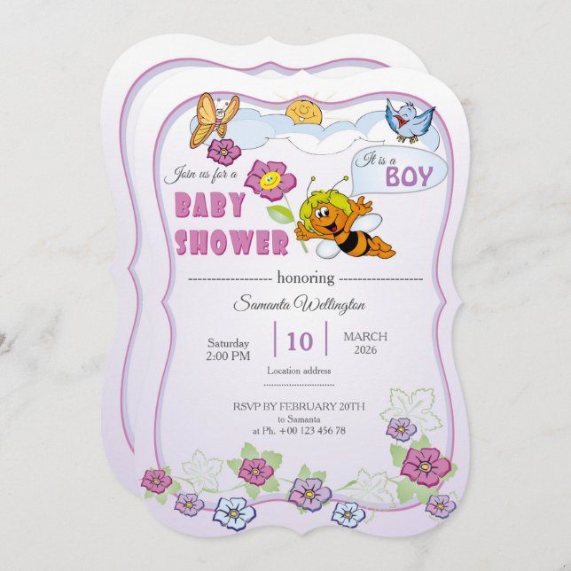 invitation for baby shower it is a boy (Front/Back)