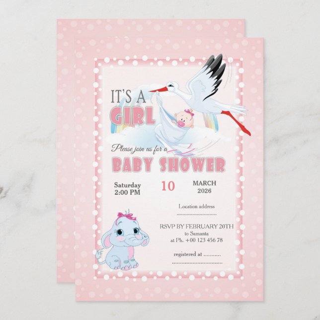 invitation for baby shower, it is a boy (Front/Back)