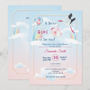 invitation for baby shower, it is a girl