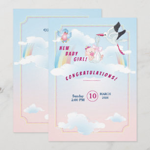 invitation for baby shower, it is a girl