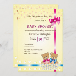 invitation for baby shower, there are a twins