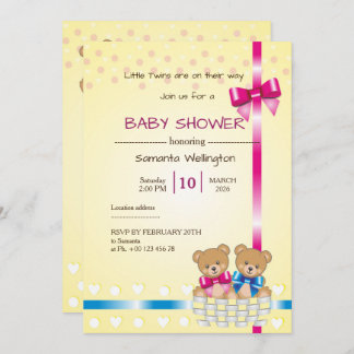 invitation for baby shower, there are a twins