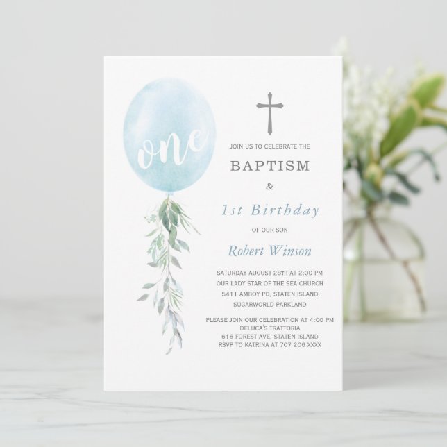 Invitation for Birthday and Baptism (Standing Front)