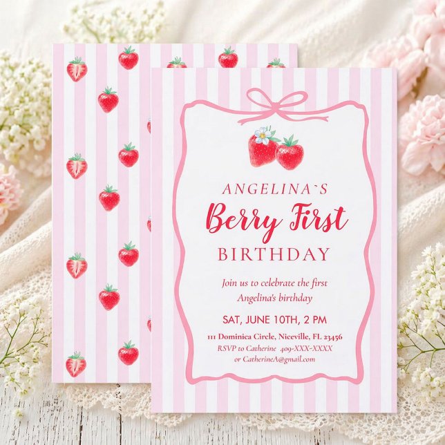 Invitation for Elegant First Birthday . (Creator Uploaded)