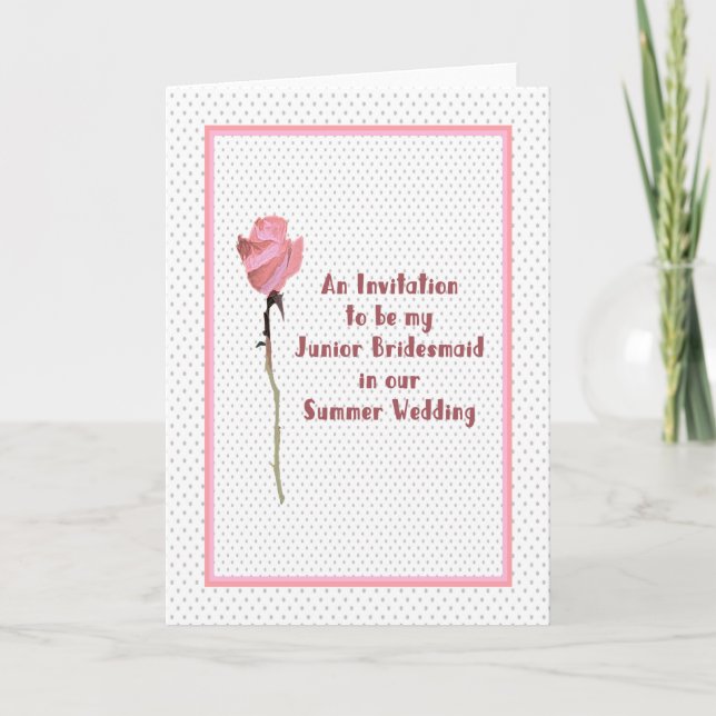 Invitation for Junior Bridesmaid at Summer Wedding (Front)