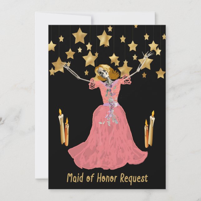 Invitation for Maid of Honour Halloween Wedding (Front)