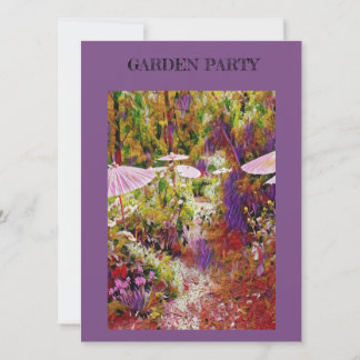 invitation  garden party beautiful peony garden