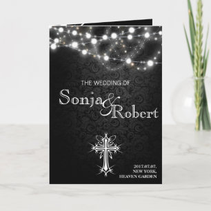Invitation - Gothic Black with White Lights