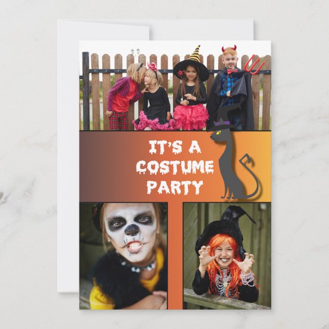 Invitation Halloween Costume Party 3 Photo Custom (Front)