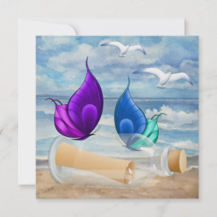 "Invitation in a Bottle" - Beach Invitation - SRF