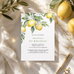 Invitation Lemon citrus 1st birthday.