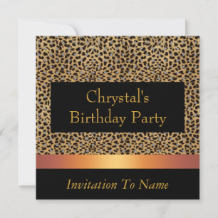 Invitation Leopard Print Invite Birthday Party