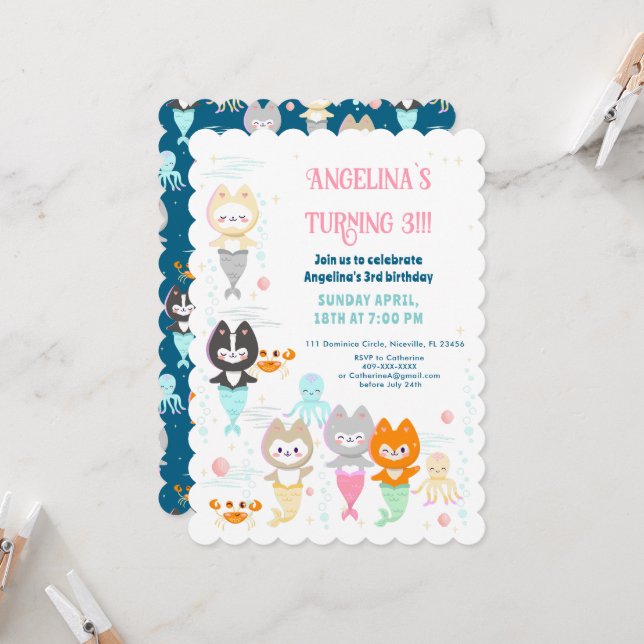 Invitation nautical themed birthday. (Front/Back In Situ)