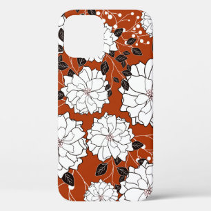 Invitation or wedding card with abstract floral ba iPhone 12 case