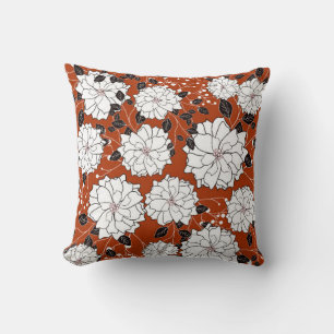 Invitation or wedding card with abstract floral ba cushion