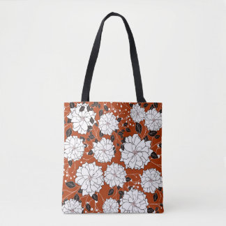 Invitation or wedding card with abstract floral ba tote bag