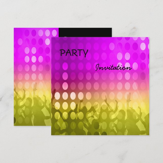 Invitation Party pink Rave (Front/Back)