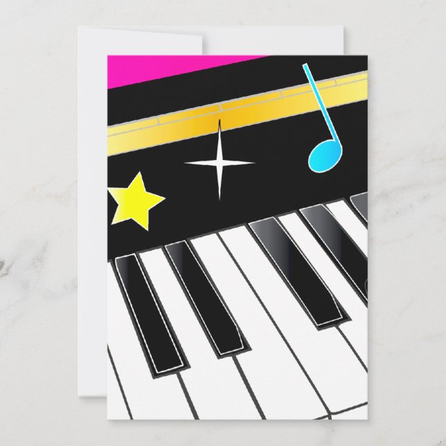 Invitation: Piano Recital with Piano Keys Invitation (Front)