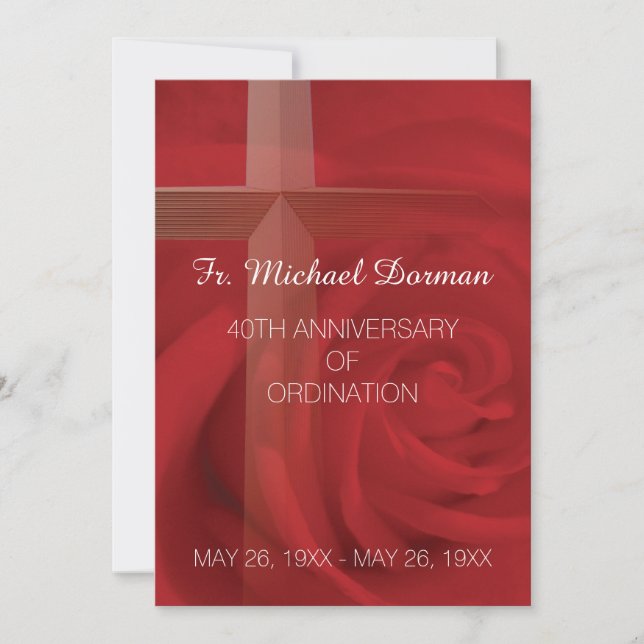Invitation Priest 40th Anniversary Ordination Red (Front)