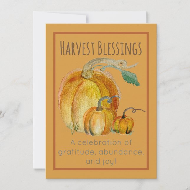 Invitation: Pumpkin Harvest Blessing  Invitation (Front)
