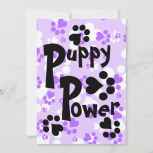 Invitation - Puppy Power - Puppy Paw Prints