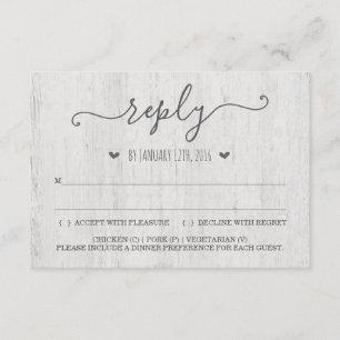 Invitation Reply Card Insert Rustic Romantic